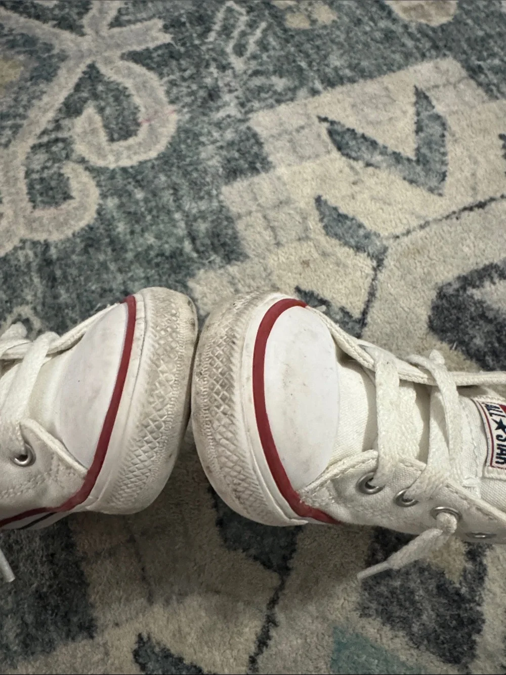 Converse Kids White Canvas Sneakers with Red Accent